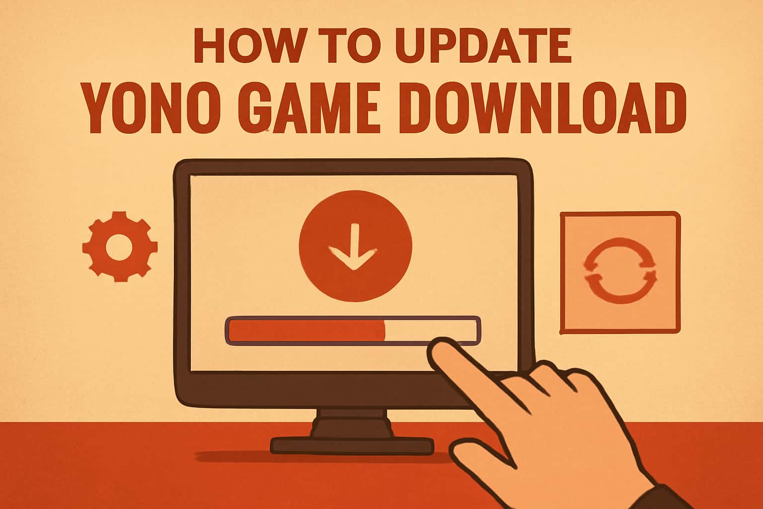 An informational graphic illustrating the update process for Yono Game Download.