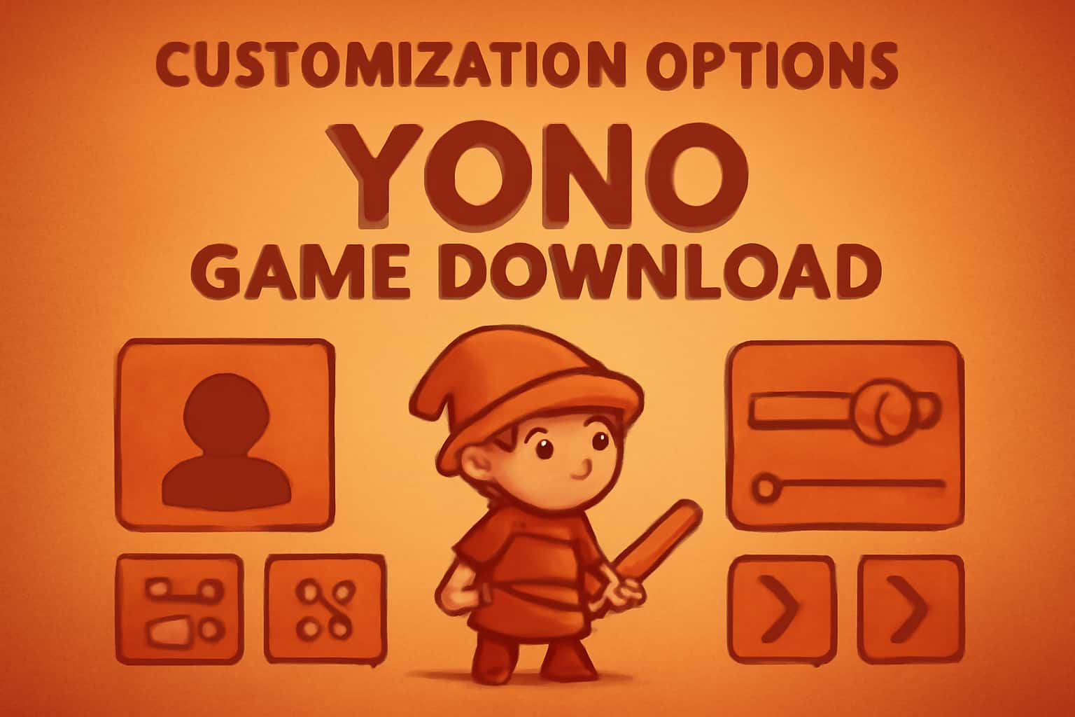 An informational graphic displaying customization options in Yono Game Download with prominent text.